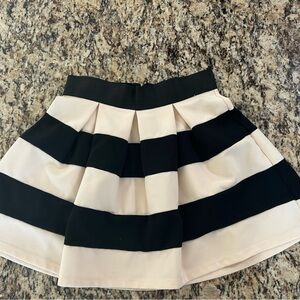 Black and White Striped Women's Skirt